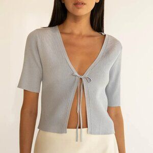 OAK+FORT Cropped Open Front Cardigan in Arctic Ice Size XS (NWOT)